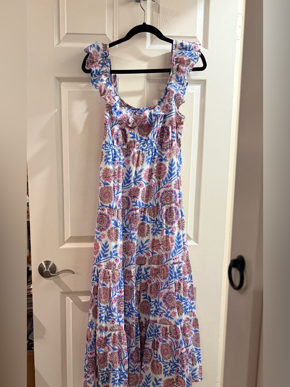 J. Crew Floral Sundress with Blue and Pink Floral Trim